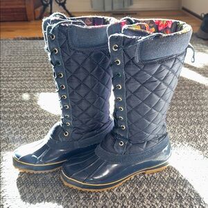 Joules Navy Blue Woodhurst Quilted Boot US Size 7 UK Size 5